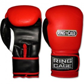 Тренувальні боксерські рукавички RING TO CAGE Gym Training Gloves Червоний-чорний 8 Oz