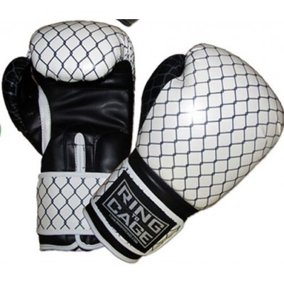 Тренувальні боксерські рукавички RING TO CAGE Gym Training Gloves білий (Сітка)/чорний 12 Oz