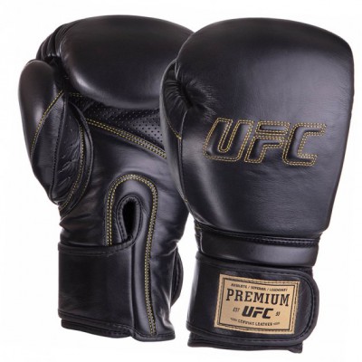 Рукавички боксерські шкіряні Pro Prem Hook & Loop UHK-75048 UFC 12oz Чорний (37512070)