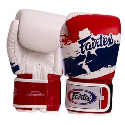 Рукавички боксерські BGV1-THAI Fairtex 14oz Біло-синьо-червоний (37475014)