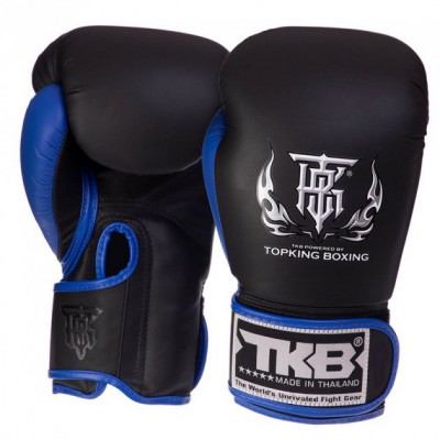 Рукавички боксерські шкіряні Reborn TKBGRB Top King Boxing 12oz Чорно-синій (37551039)