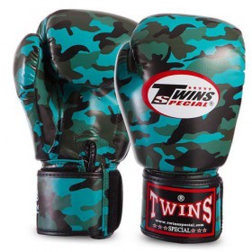 Рукавички боксерські FBGVS3-ML Twins 16oz Камуфляж бірюзовий (37426098)