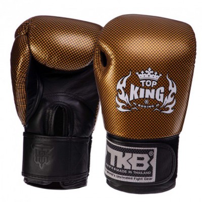 Рукавички боксерські шкіряні Super Snake TKBGEM-02 Top King Boxing 14oz Чорно-золотий (37551040)