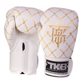 Рукавички боксерські шкіряні Chain TKBGCH Top King Boxing 8oz Біло-золотий (37551044)