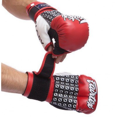 Рукавички гібридні для ММА Fairtex 0273 Без бренду 10oz Червоно-сірий (37429081)