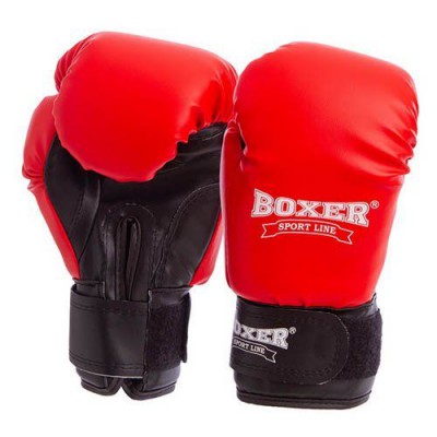 Рукавички боксерські Boxer Еліт 2022 Без бренду 16oz Червоно-чорний (37429459)