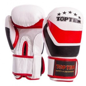 Рукавички боксерські Top Ten MA-6752 12oz Біло-червоно-чорний (37429414)