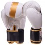 Рукавички для боксу та єдиноборств шкіряні YOKKAO YK016 White-Gold-Black 12 унцій