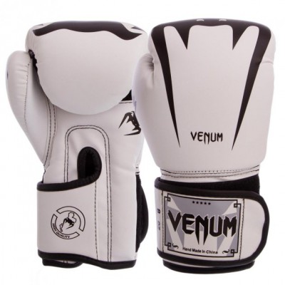 Рукавички для боксу та єдиноборств VENUM 8349 White-Black 8 унцій