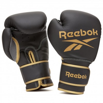 Рукавички боксерські Reebok RSCB-12010 (Боксерські рукавички Reebok RSCB-12010GB-10 10 унцій чорний/жовтий)