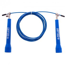 Скакалка для кроссфита з шарнірним підшипником Синя RT-FI-5101