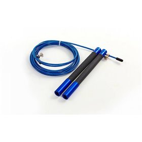 Скакалка швидкісна професійна зі сталевим тросом Zelart 5345 3 м синій-чорний