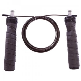 Скакалка швидкісна Кроссфіт з підшипником і сталевим тросом FI-5347 Black (PS00627)