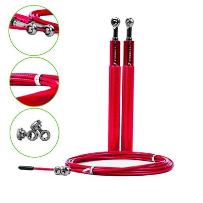 Скакалка швидкісна 4yourhealth Jump Rope Premium 3м металева на підшипниках 0194 Червона