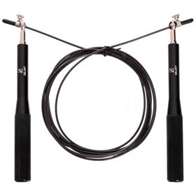 Скакалка швидкісна для кроссфіта з підшипником і сталевим тросом чорна 54708