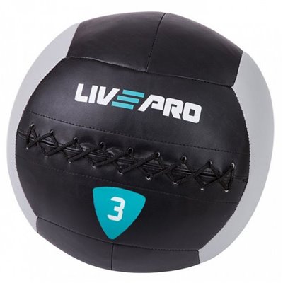 М'яч для кросфіту LivePro WALL BALL 3 кг чорний/сірий LP8100-3