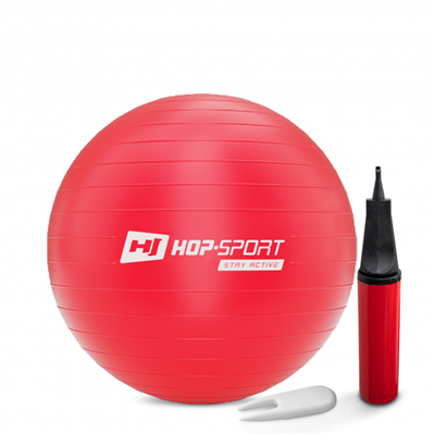 Фітбол Hop-Sport 55cm червоний + насос 2020