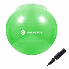 М'яч для фітнесу (фітбол) Springos 65 см Anti-Burst FB0007 Green