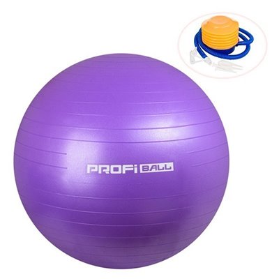 М'яч для фітнесу з насосом Profi 65 см фіолетовий (MS1540-violet)