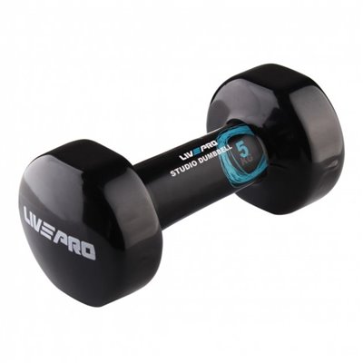 Гантель вінілова LivePro Studio Dumbbell Black 5 кг - 1шт. ( LP8076-5 )