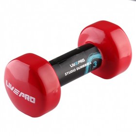 Гантель вінілова LivePro Studio Dumbbell Red 3 кг - 1шт. ( LP8076-3 )
