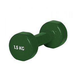 Гантель PowerPlay 4125 вінілова 1.5 кг Зелена