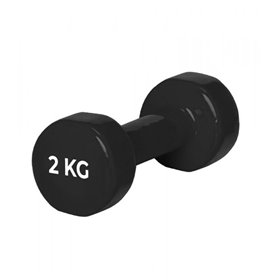 Гантель PowerPlay 4125 вінілова 2 кг Чорна