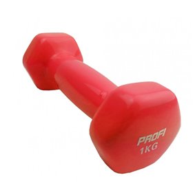 Гантель з вініловим покриттям M 0289, 1кг (Червоний)