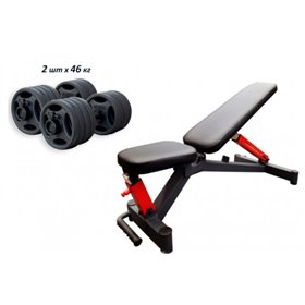 Проф. лава універсальна RN Olimp Black + Олімпійські гантелі по 46 кг металеві