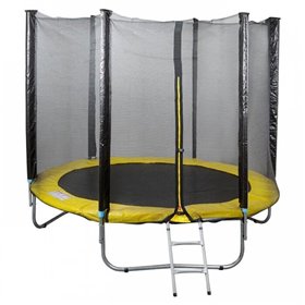 Батут із захисною сіткою жовтий Let's Go 305 см