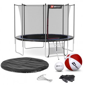Батут Hop-Sport 12ft (366cm) чорно-синій з внутрішньою сіткою