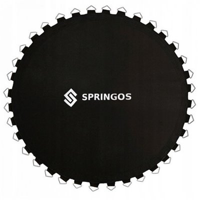 Мат для батута стрибкове полотно Springos 10FT 305 см 64 пружини Black