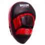 Лапа вигнута шкіряна (2шт) Boxer Еліт Heroe 2012-01 розмір 23х19х4, 5см Black-Red