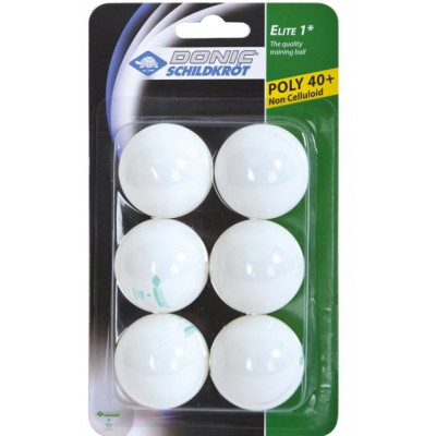 М'ячики Donic Elite 1* 40+ White 6pcs 618016