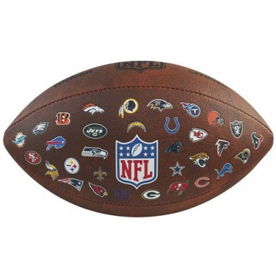 М'яч для американського футболу Wilson NFL OFF THROWBACK 32 TEAM LOGO WTF1758XBNF32