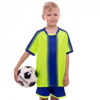 Форма футбольна дитяча Zelart 8825B розмір S зріст 150-155см Neon Green-Blue