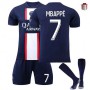 Форма футбольна дитяча Mbappe (Мбаппе) 7 PSG 2023, 22 розмір, 8 років, 120-125 см, темно-синій-червоний колір + гетри подарунок