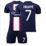 Форма футбольна дитяча Mbappe (Мбаппе) 7 PSG 2023, 22 розмір, 8 років, 120-125 см, темно-синій-червоний колір + гетри подарунок