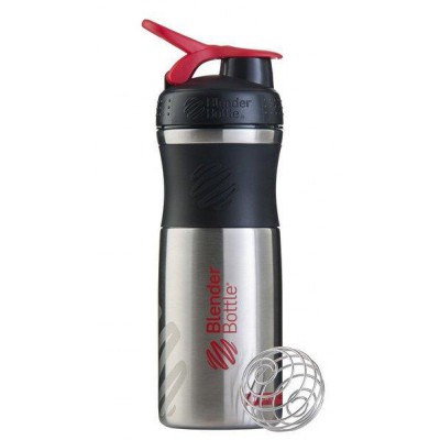 Спортивна пляшка-шейкер BlenderBottle SportMixer Stainless Steel Red 820мл (з нержавіючої харчової сталі)