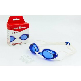 Окуляри для плавання стартові MadWave STREAMLINE M045701 Матеріал: Силікон, полікарбонат Колір: Синій-білий