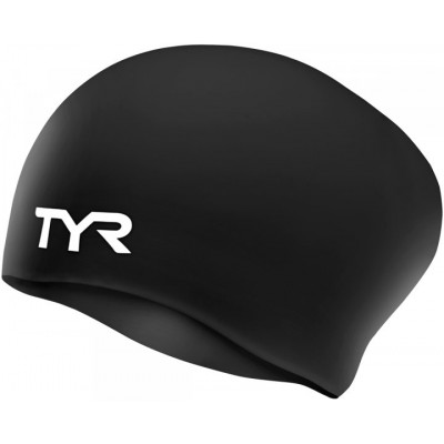 Шапочка для плавання Tyr Long Hair Wrinkle Free Silicone Cap Black (LCSL-001)