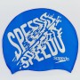 Шапочка для плавання SPEEDO SLOGAN PRINT (силікон, синій-сірий)