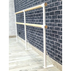 Станок балетний з кріпленням в підлогу білий 2000 мм