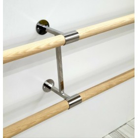 Станок балетний настіний дворядний кронштейн нержавіючоа сталь 2000 мм