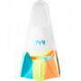 Ласти короткі TYR Stryker Silicone Fins, Orange/Teal/Yellow/Clear, S, Orange/Teal/Yellow/Clear