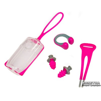 Затискач для носа Aqua Sphere Silicone Nose Clip + беруші (бервуха) Ear Plugs Pink (202480)