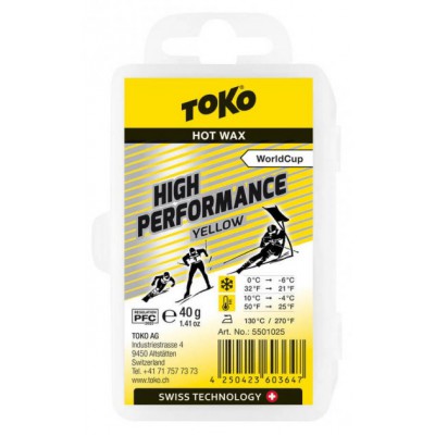 Парафін із високим вмістом фтору Toko, High Performance yellow 40 g