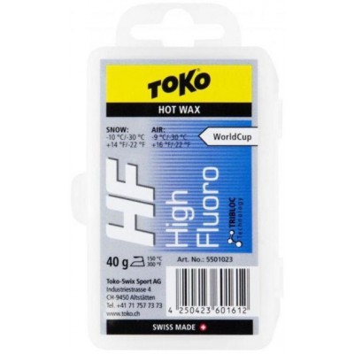 Твердий віск для лиж і сноубордів Toko, HF Hot Wax blue 40g