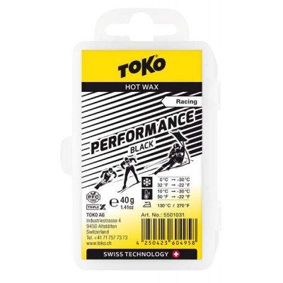 Твердий віск для лиж і сноубордів Токо, Performance black 40g