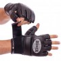 Рукавички для змішаних єдиноборств MMA шкіряні BOXER 5020 (05020-02) (р-р L, чорний)